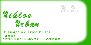 miklos urban business card